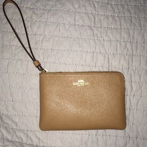 NWT Tan Coach Wristlet